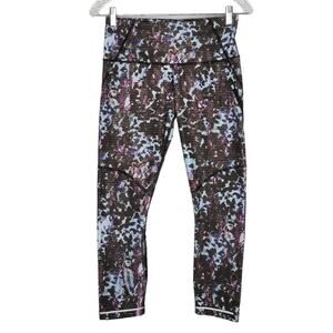 Lululemon Run: Top Speed Full-On Luxtreme Abstract Polka Dot Crop Leggings Sz 6
